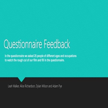 Questionnaire feedback 