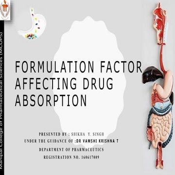 Formulation factors affecting drug absorption