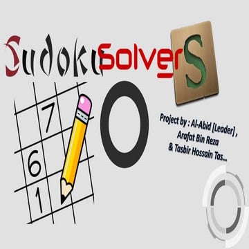 final presentation of sudoku solver project | PPTX