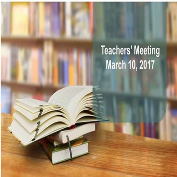 Teachers' Meeting
