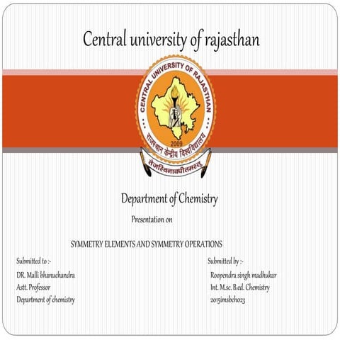 SYMMETRY ELEMENTS AND SYMMETRY OPERATIONS