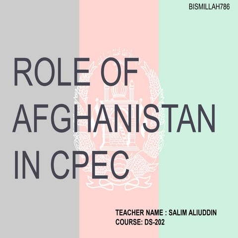 Role of Afghanistan in CPEC