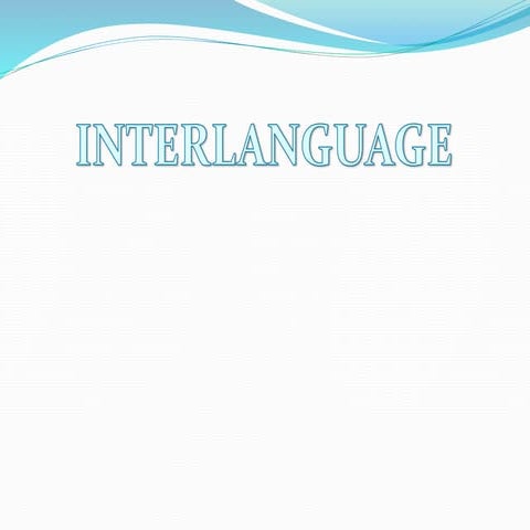 Interlanguage