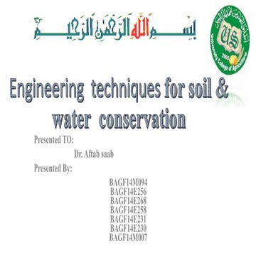 Mechanical practices of soil conservation 