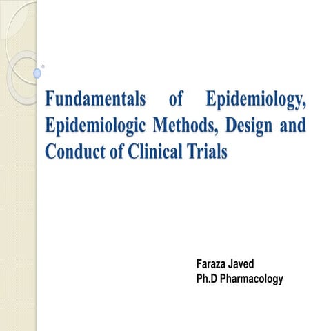 Fundamentals and Study Design of Epidemiology