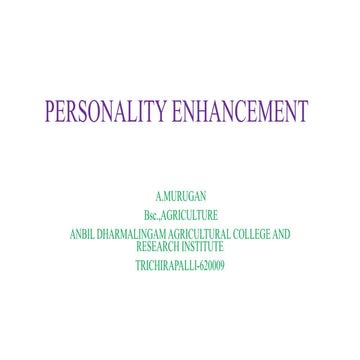 Personality Enhancement