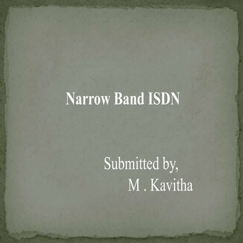 Narrowband ISDN