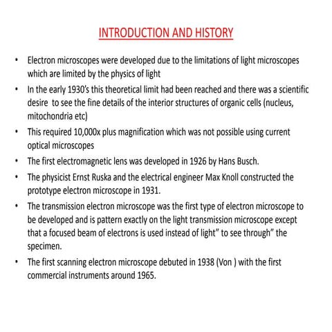 Electron microscope ppt | PPTX