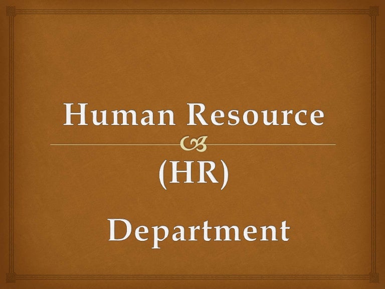 Human Resource department