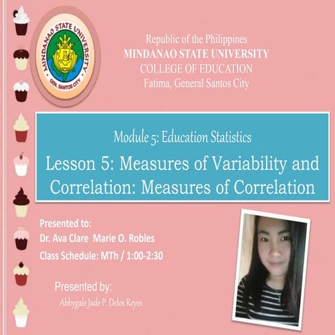 Measures of Variability and Correlation