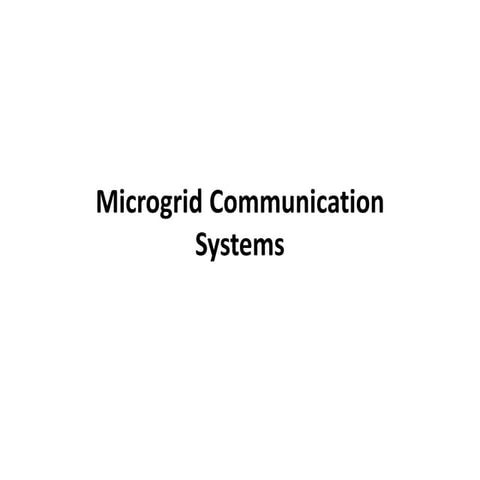 Microgrid Communication Systems 