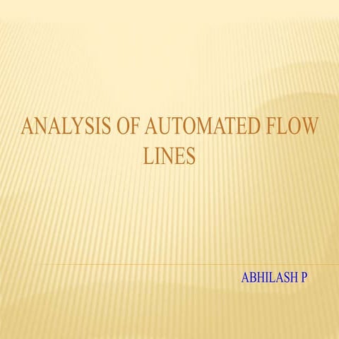 Analysis of automated flow lines