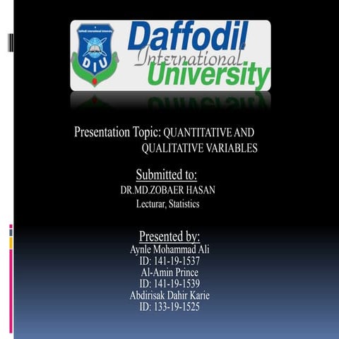 Quantitative and qualitative variables 