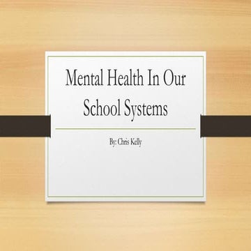 Mental Health In School Systems