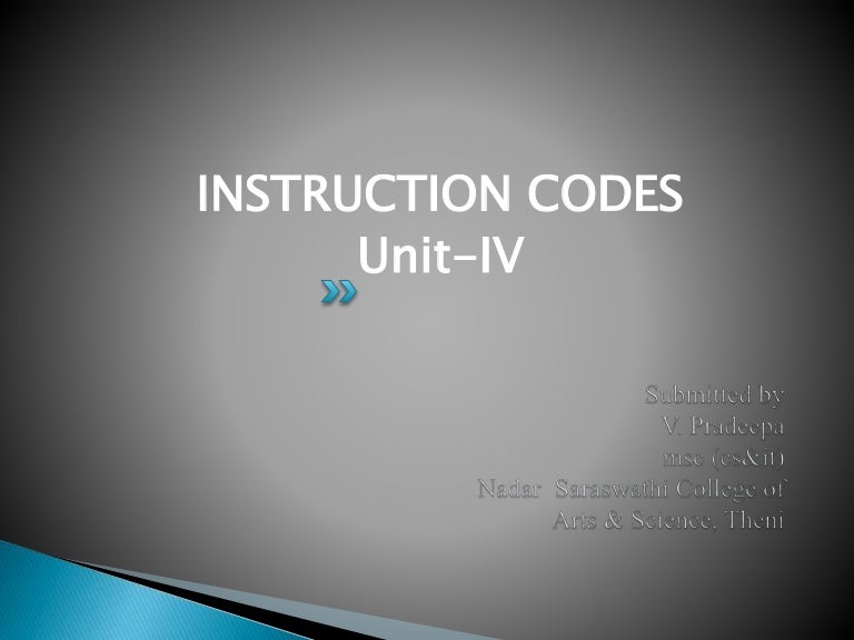Instruction codes