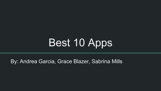 Presentation  Best 10 Apps