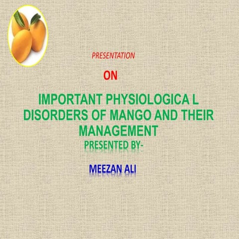Important Physiological Disorders of Mango