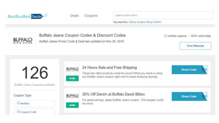 buffalo jeans coupons