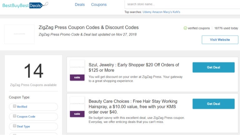 Zigzag Press Coupons Off 55