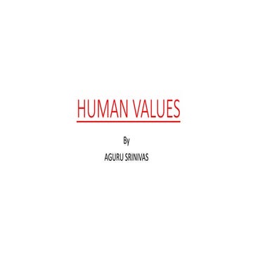 HUMAN VALUES