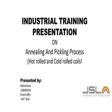 PRESENTATION on annealing pickling of steel