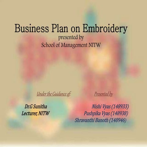 Project proposal for stitching unit | DOCX