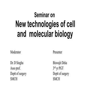 seminar on new technologies of cell and molecular biology