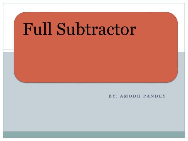 full subtractor