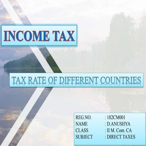  INCOME TAX RATES OF DIFFERENT COUNTRIES