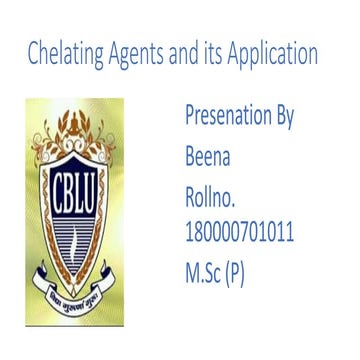 Chelating agents and it's application