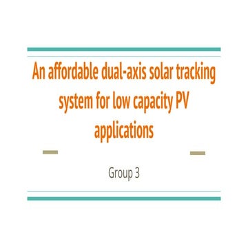 An affordable 3d printed tracking system for low capacity PV ...