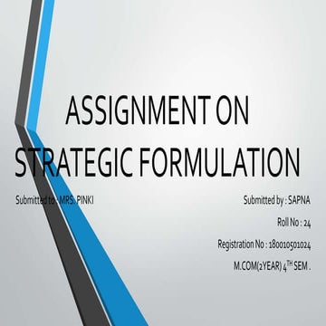 Strategy Formulation