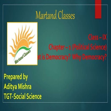 What is democracy? Why democracy? class IX 