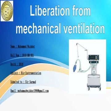 Liberation from mechanical ventilation.