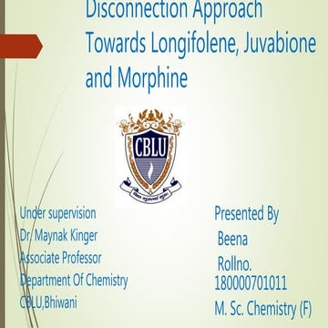 Disconnection approach towards longifolene, juvabione and morphine. 