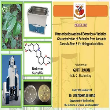 Ultrasonication Assisted Extraction of Isolation     Characterization of Berb...