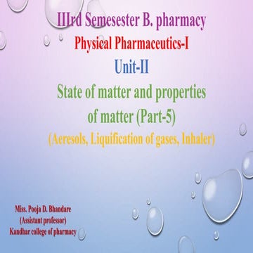 State of matter and properties  of matter (Part-5)(Aeresols, Liquification o...