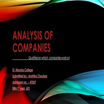 vision and mission statement of companies by anshika choubey