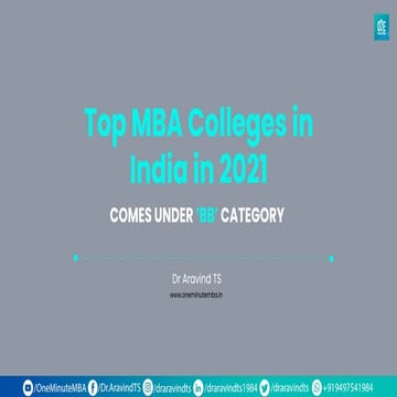 Top mba colleges in india in 2021 'BB' category