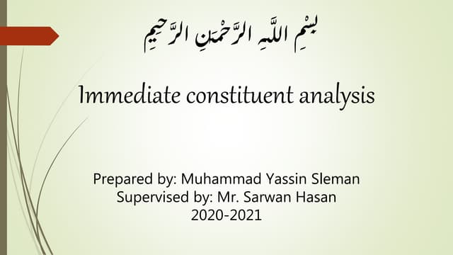 Immediate constituent analysis