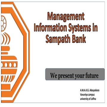  Management information system use by Sampath bank  