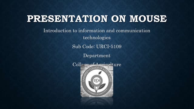 Presentation on Mouse