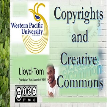 Copyrights and creative commons Presentation