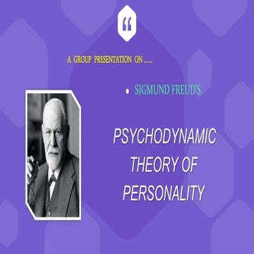 PSYCHODYNAMIC THEORY OF PERSONALITY