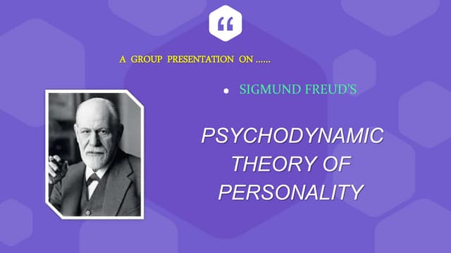PSYCHODYNAMIC THEORY OF PERSONALITY