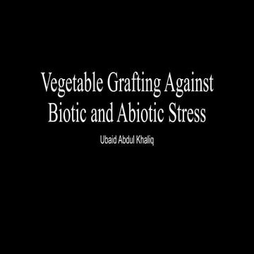 Vegetable Grafting Against Biotic and Abiotic Stress