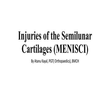 Meniscus injury for postgraduate 