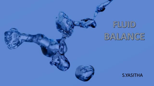 Which Of The Following Can Directly Impact Fluid Balance fluid balance | PPT