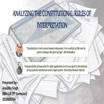 ANALYZING THE CONSTITUTIONAL RULES OF INTERPRETATION