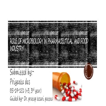 Role of microbiology in pharmaceutical and food industry